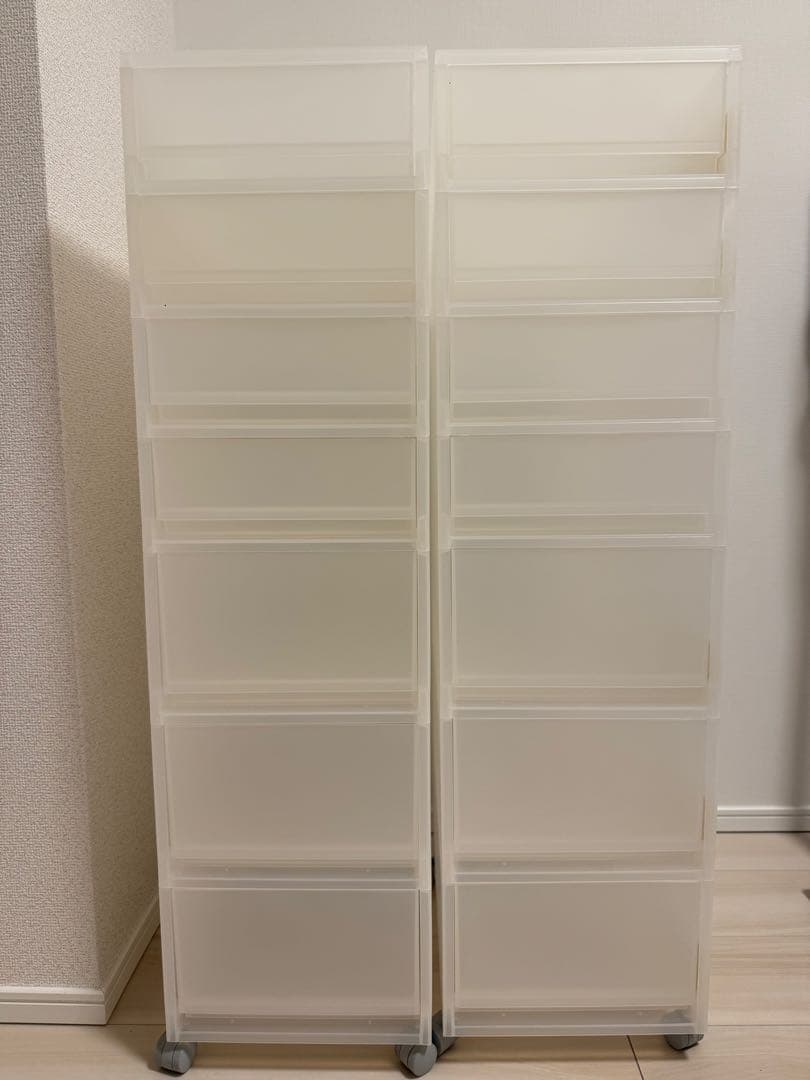 無印良品ケース・引出式・深型x6段、浅型x8段