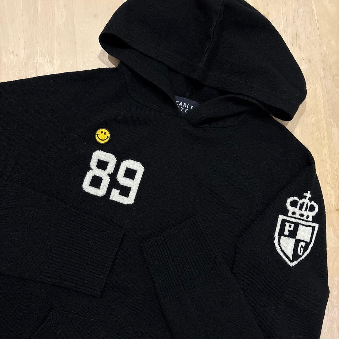 パーリーゲイツ☆カシミヤ混ニット フード付きニット パーカーニット ニコちゃん