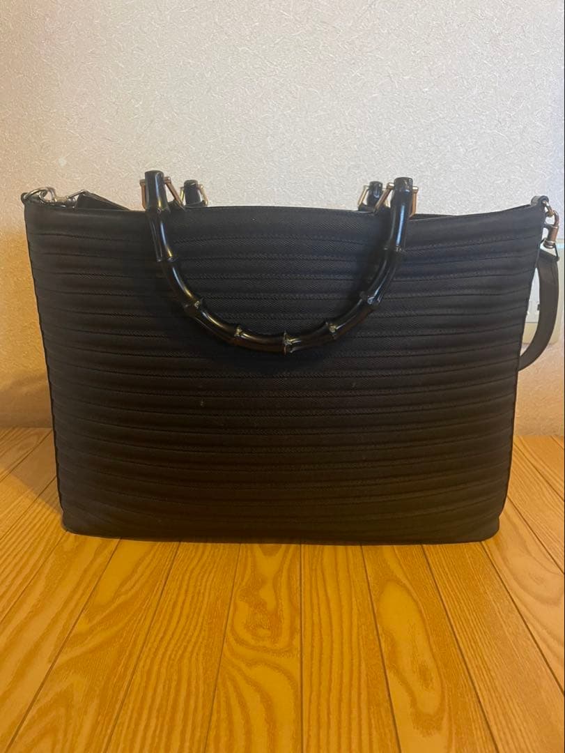 最終値下げ　グッチ バンブーハンドル トートバッグ・ハンドバッグ ブラック