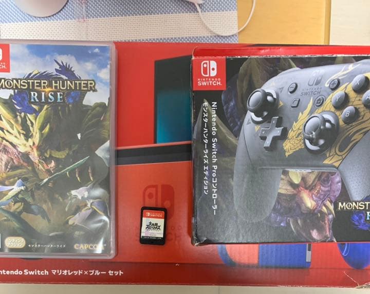 任天堂Switchマリオ×ブルー、スマブラ、モンハンライズ、プロコン