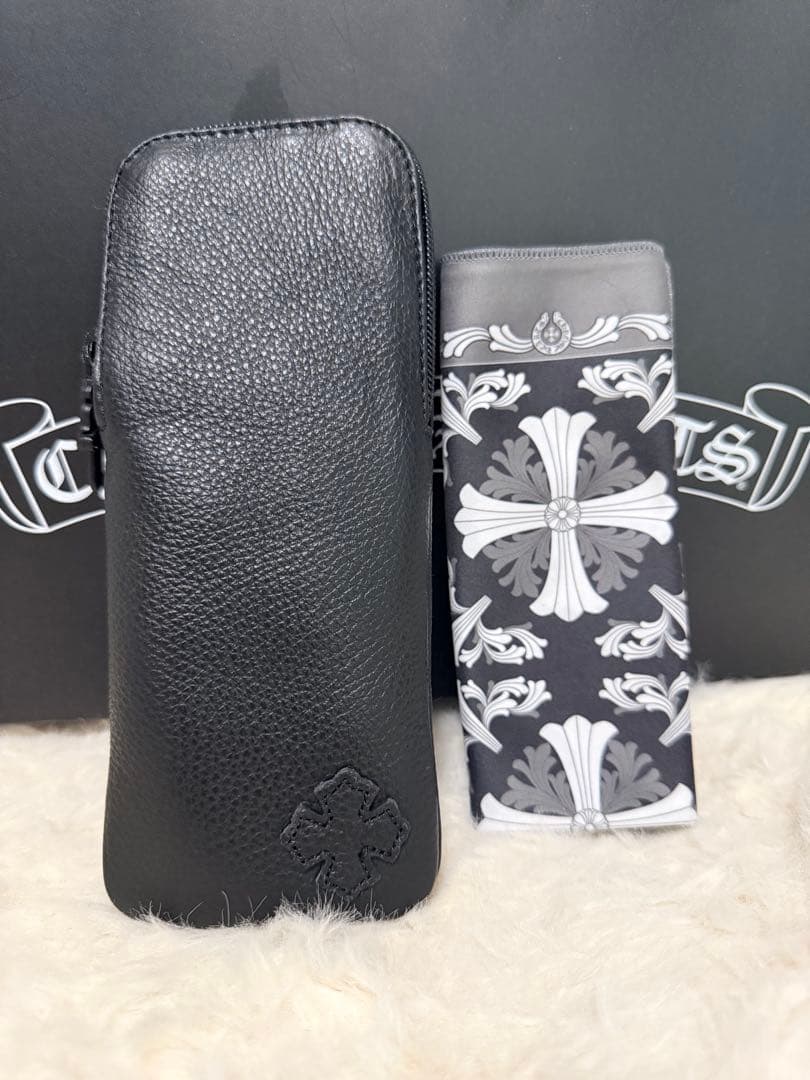 クロムハーツ CHROME HEARTS メガネレザーケース クロス付き