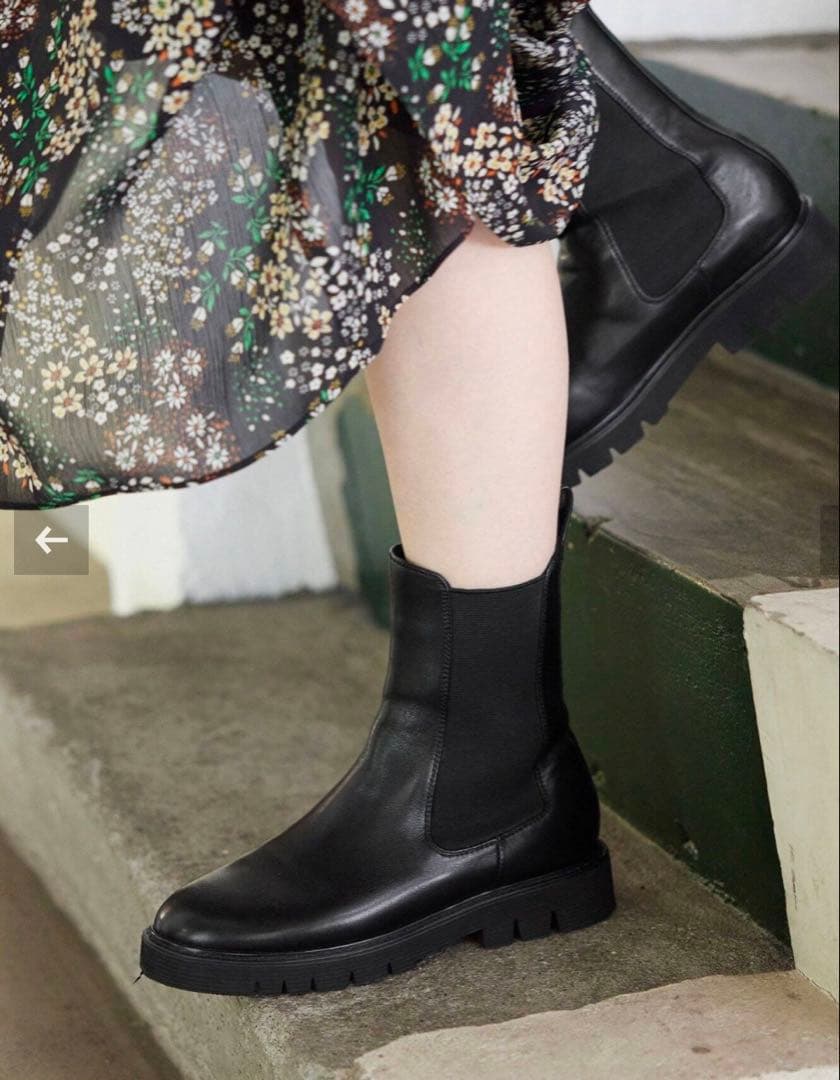 A　　新品未使用スローブイエナブラック サイドゴアブーツ 厚底37サイズ