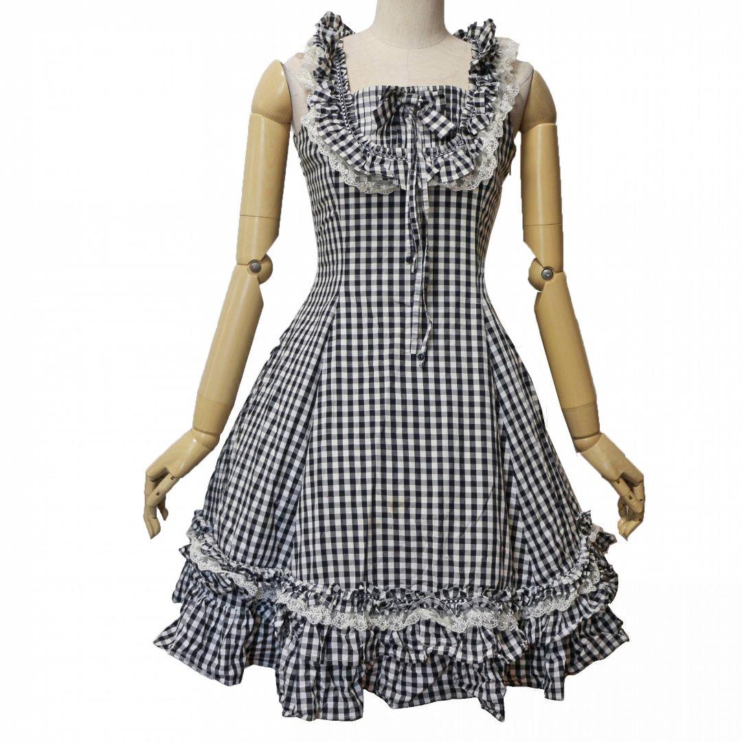 ヴィクトリアンメイデン ベス ギンガムチェック レースアップ ロリータワンピース