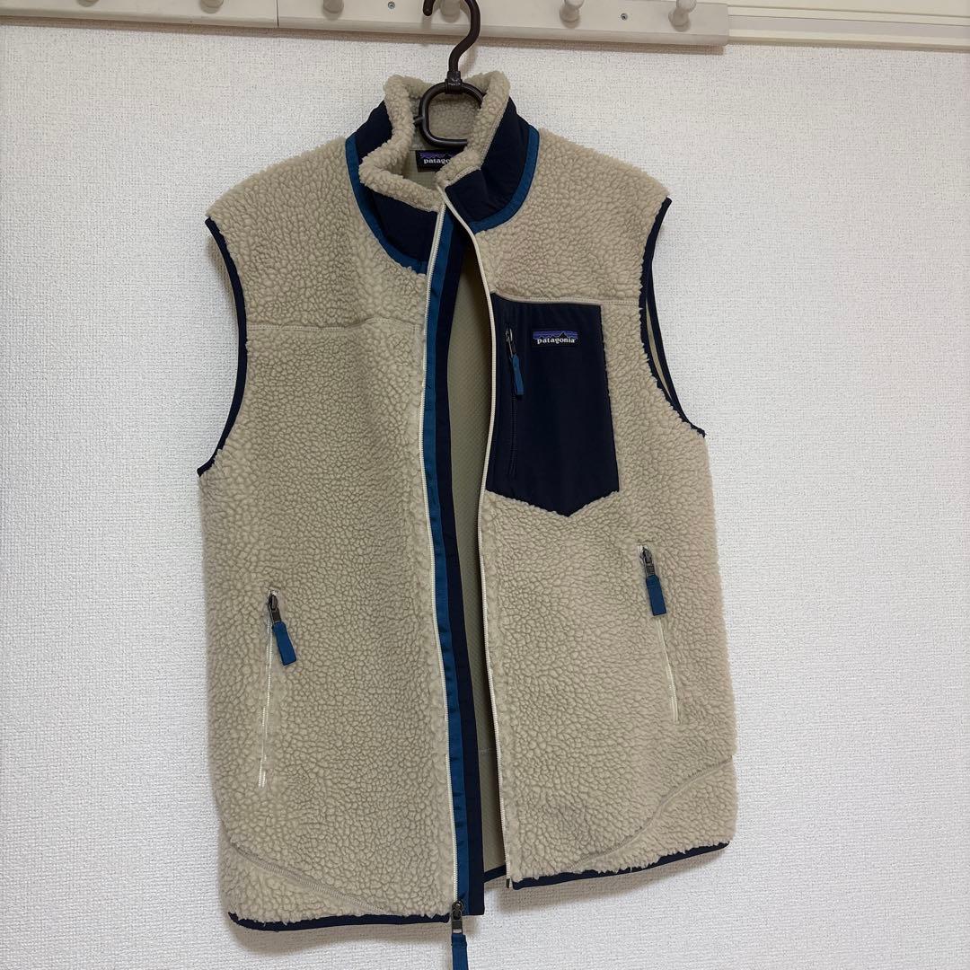 patagonia ベージュ ネイビー ベスト M