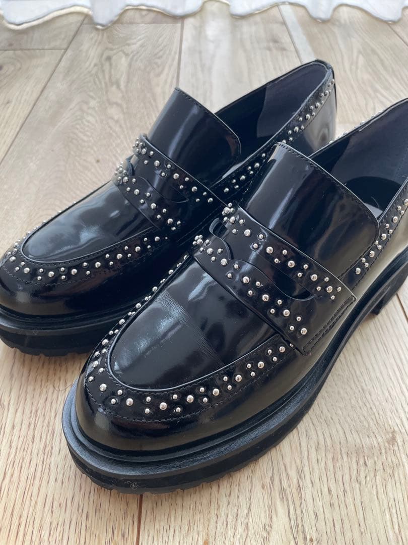 UNITEDARROWSスタッズローファー ブラック　35インチ