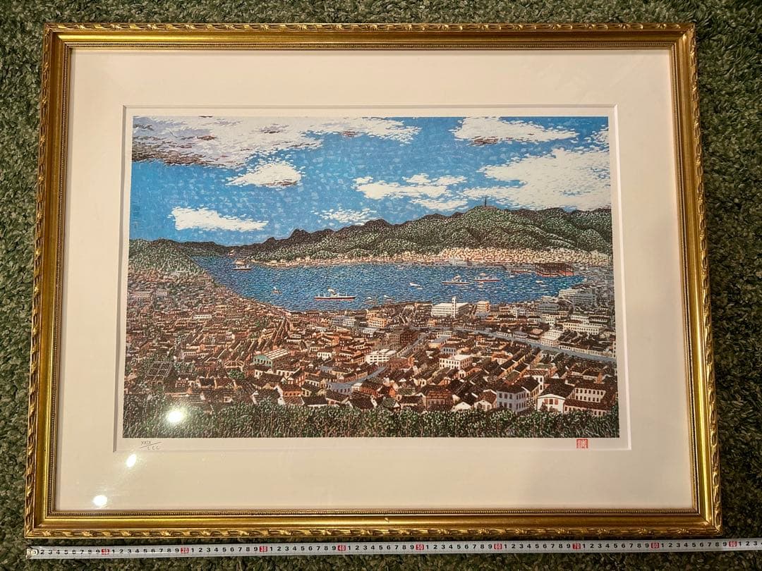 山下清 「長崎風景」 大判リトグラフ 限定300