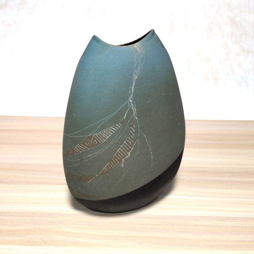 小林政美氏作 焼〆釉彩器