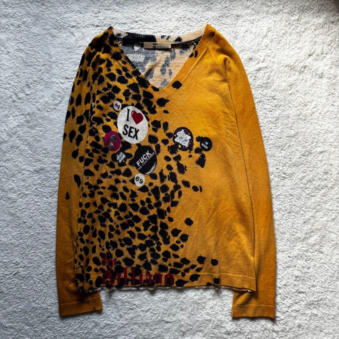 トップス John Galliano leopard light Knit archive