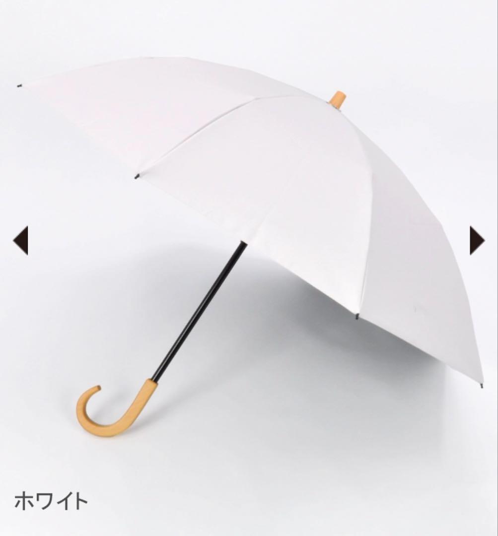 【新品】サンバリア100 折りたたみ日傘　２段折 / 無地　ホワイト　ストレート