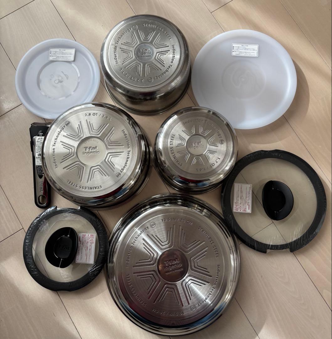 新品T-fal Ingenio IH対応8点+中古18cmソースパン