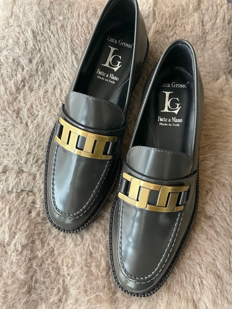 Luca Grossi グレー ローファー新品未使用品