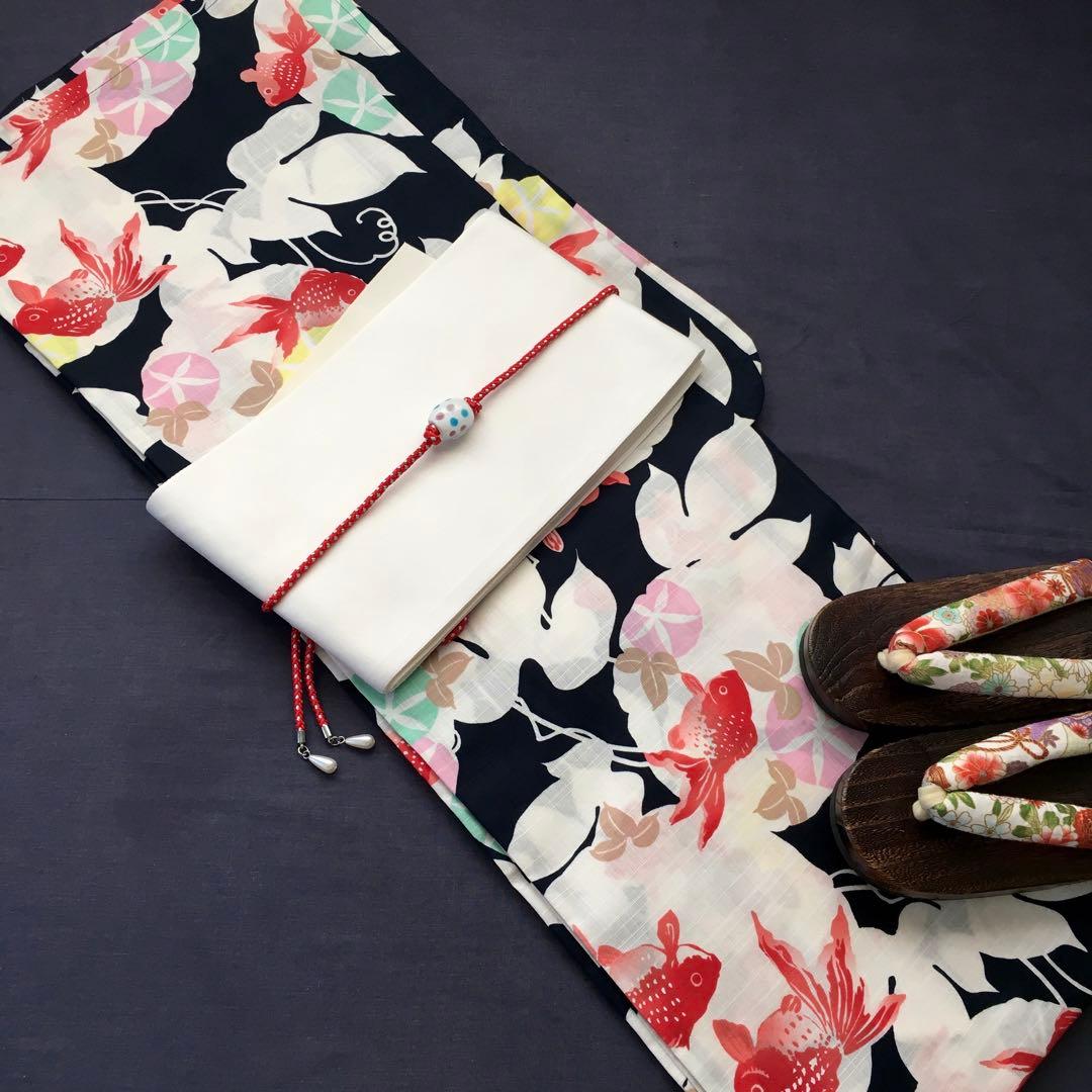 浴衣と帯締めに変更の2点セット、帯なし− 1000円下駄を帯締めに交換。