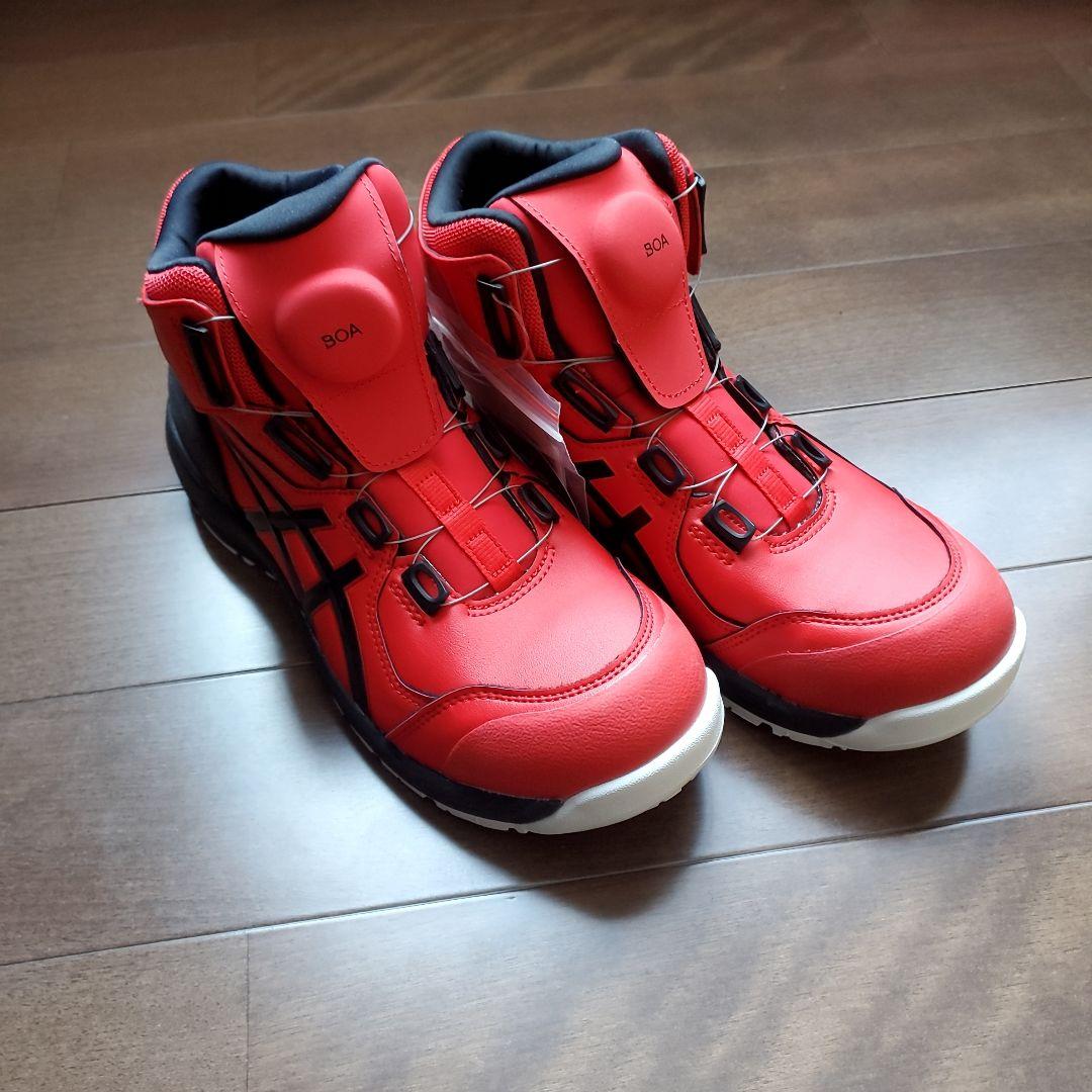 新品　未使用　アシックス安全靴　BOA　CP304　クラシックレッド‪×ブラック