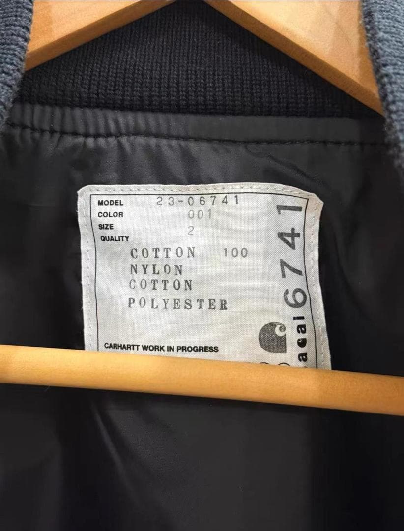 sacai Carhartt ジャケット ブラック