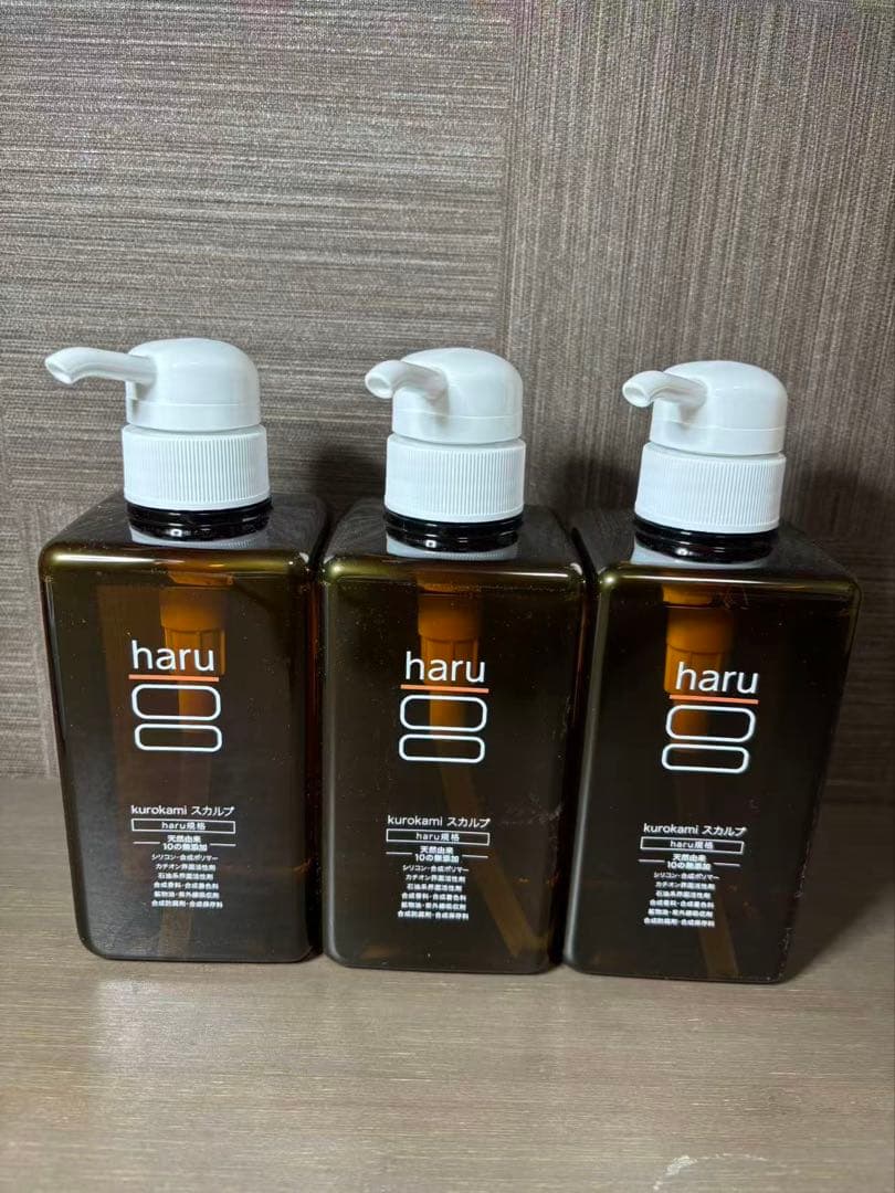 ⭐︎【新品未使用】haru 黒髪スカルプシャンプー 3本セット
