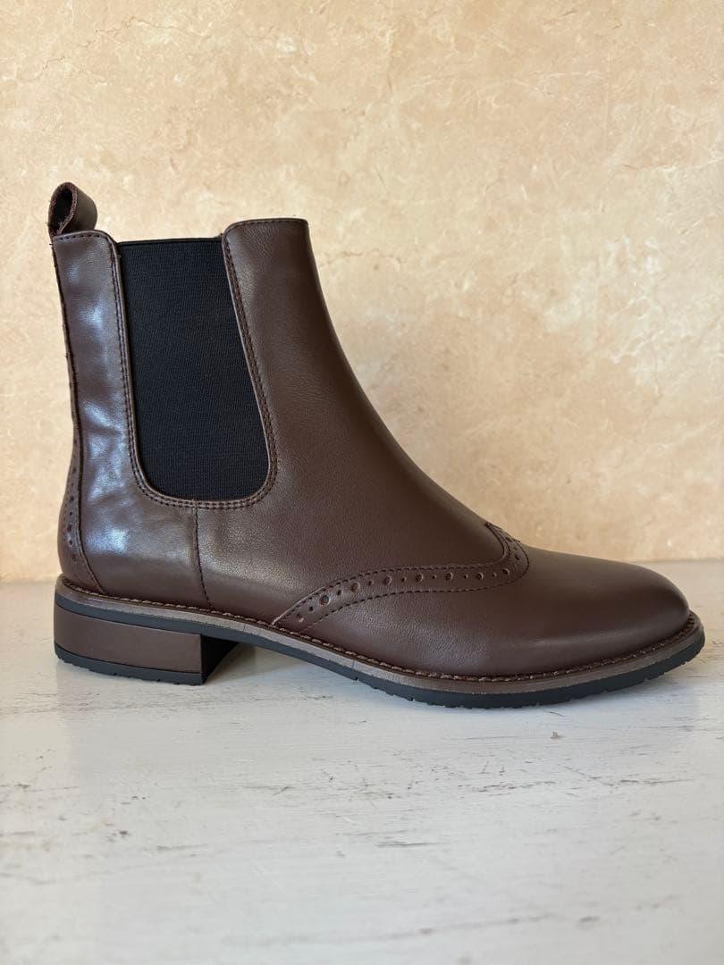 新品 あしながおじさん ブーツ 24.0 茶 サイドゴア