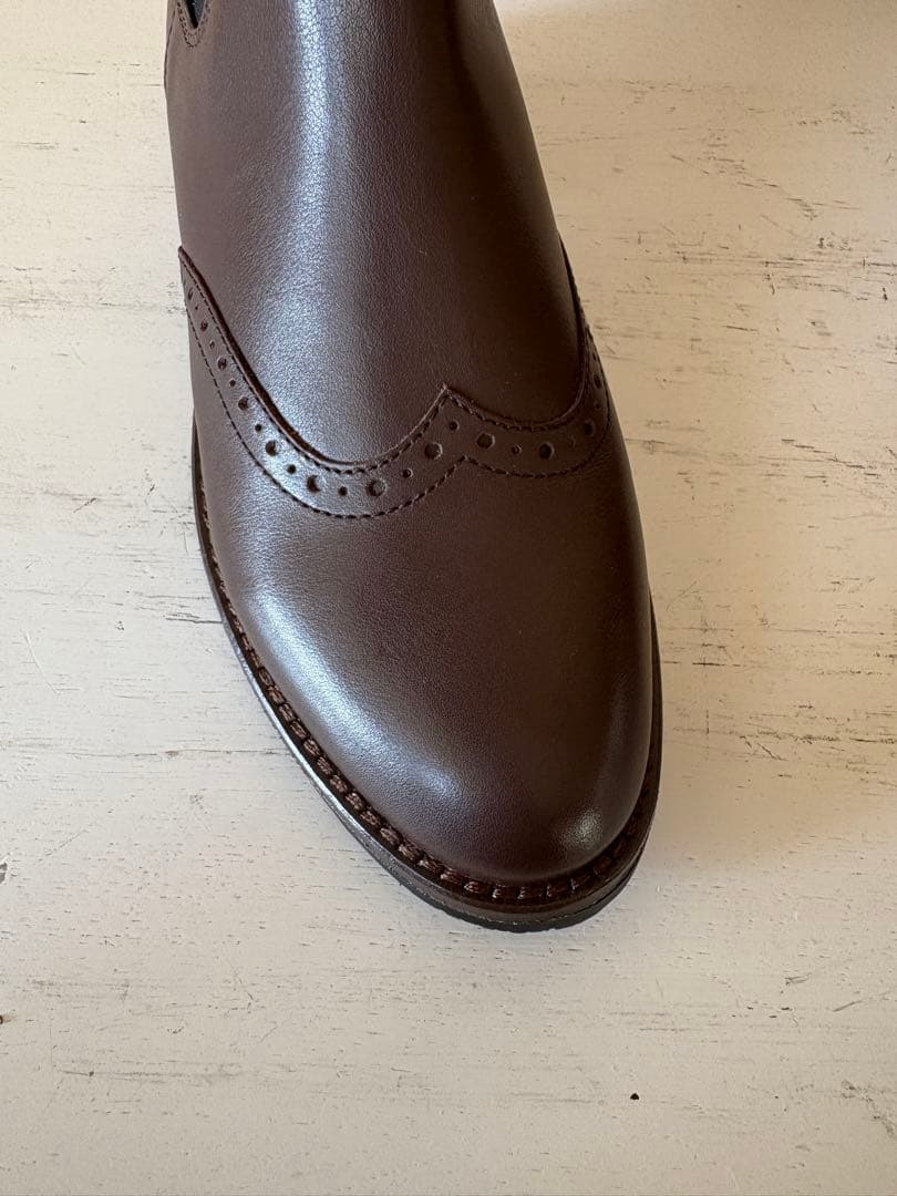 新品 あしながおじさん ブーツ 24.0 茶 サイドゴア