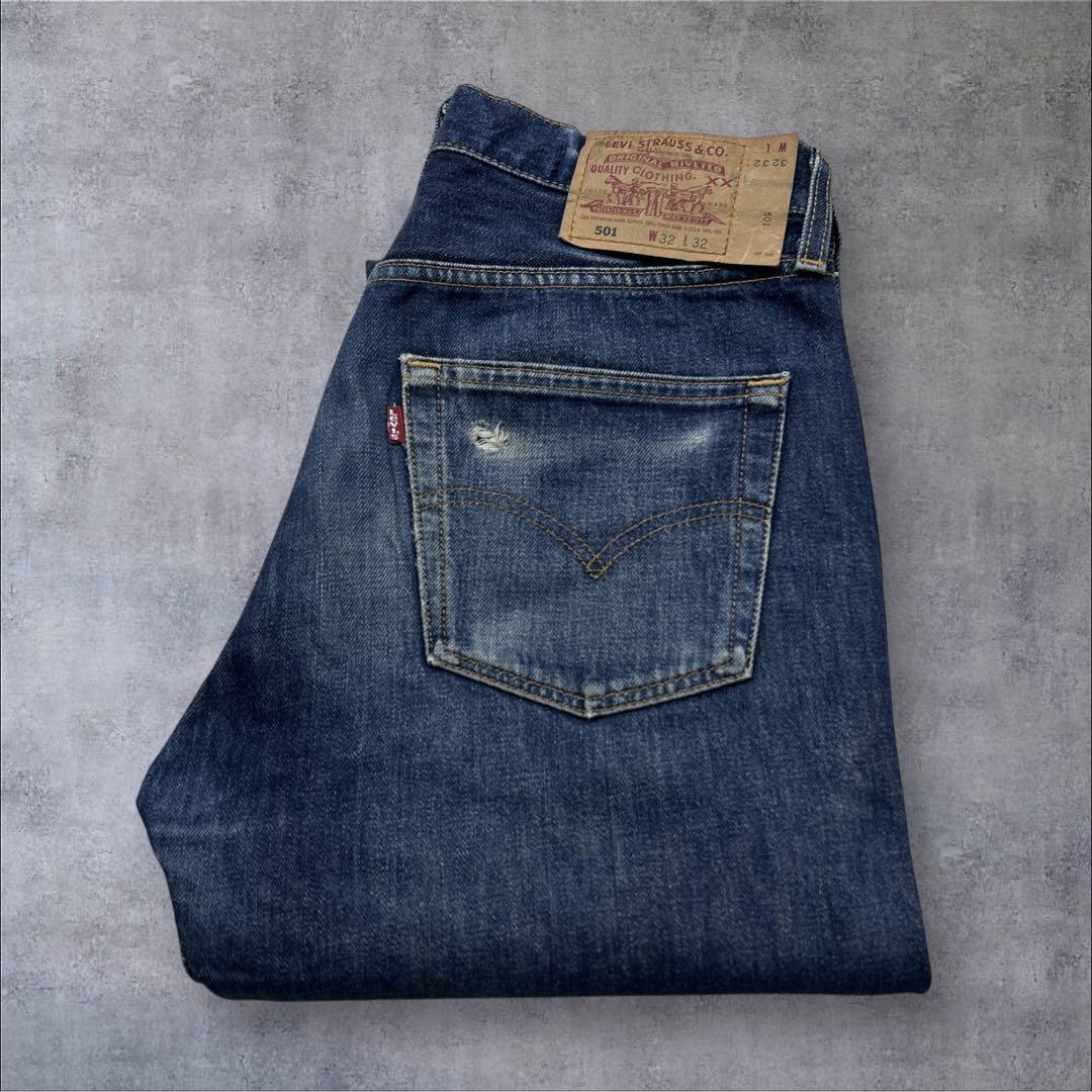 90s-00s 最終期 リーバイス 501 USA製 濃紺 ボタン裏553