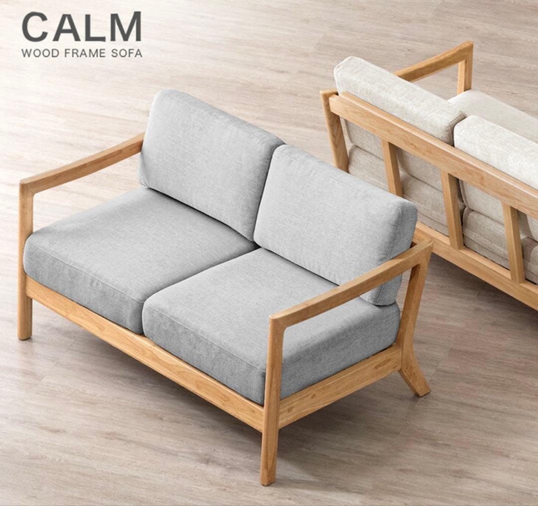 ソファー 天然木フレーム ファブリック2人掛け タンスのゲン