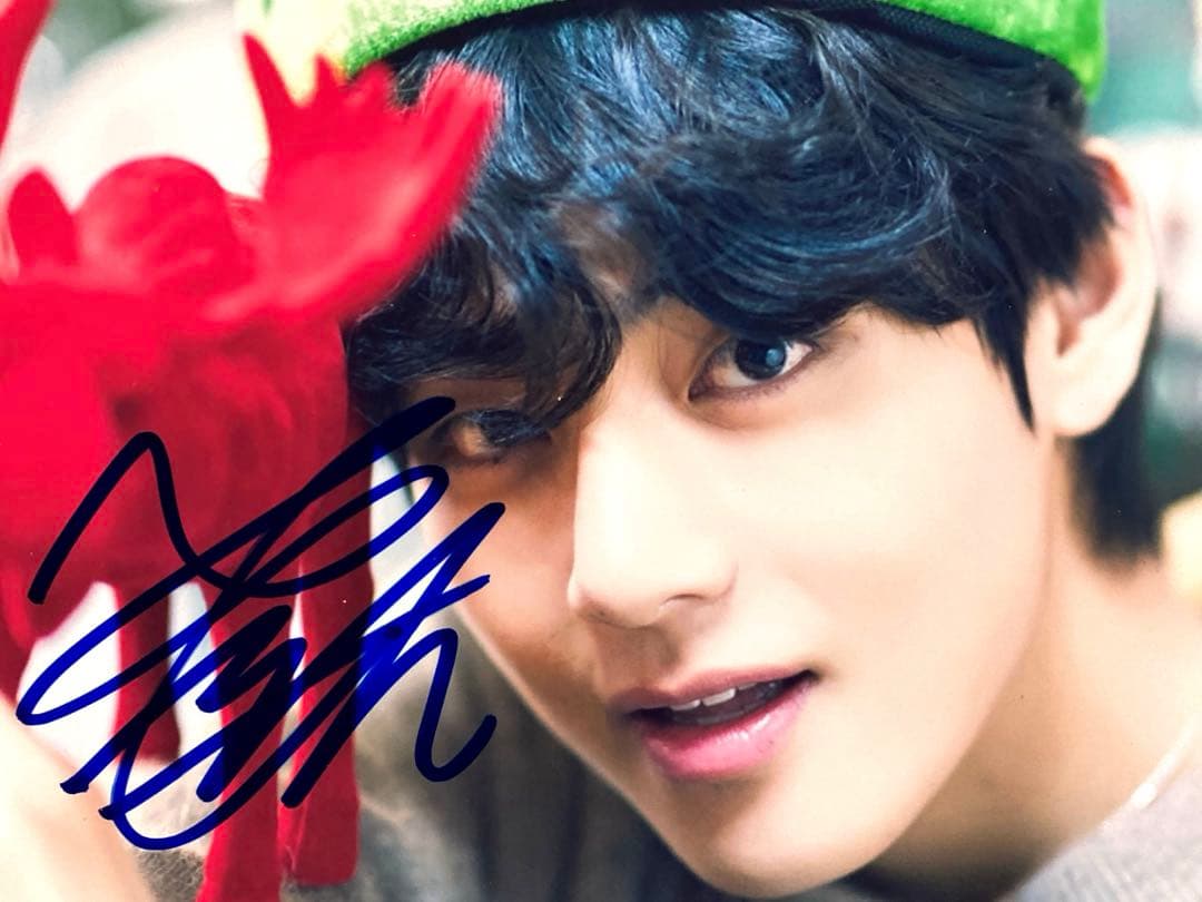 セール中…V直筆サイン入り2Lサイズ写真…BTS…防弾少年団