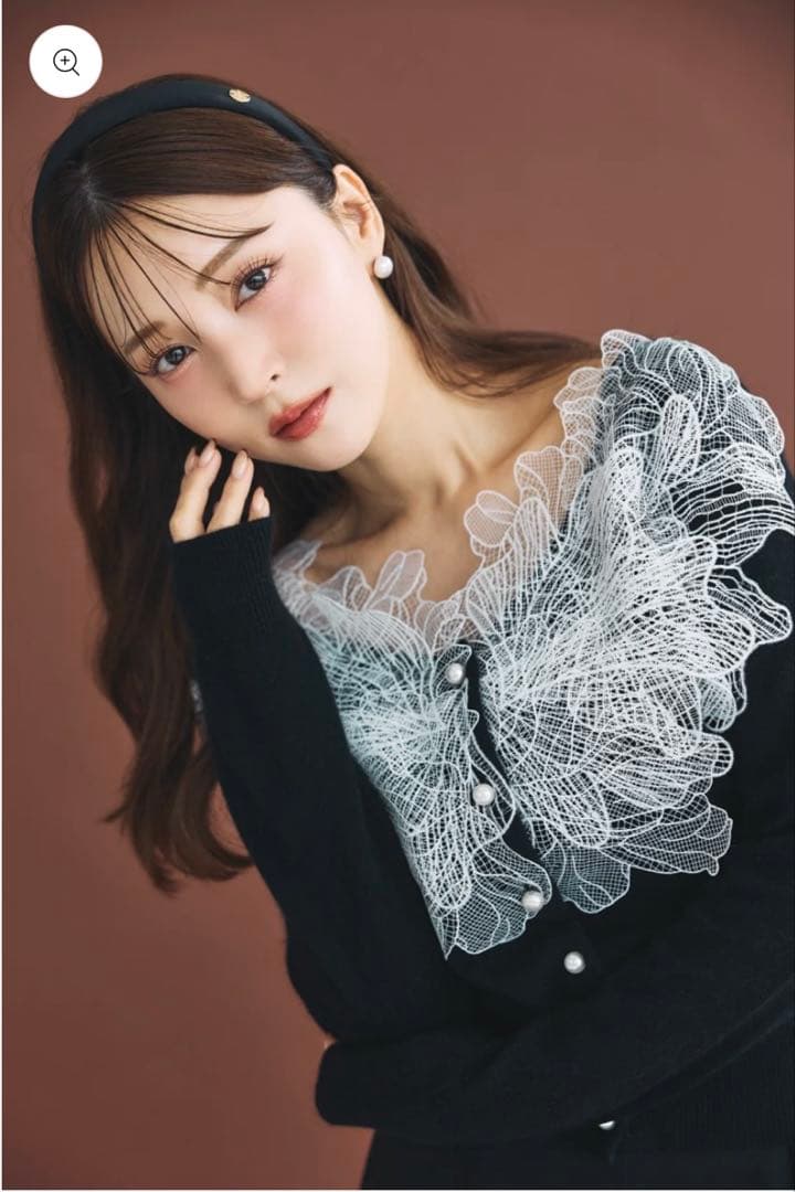 【新品未開封】polaura ポローラ レースフリルカーディガン poláura