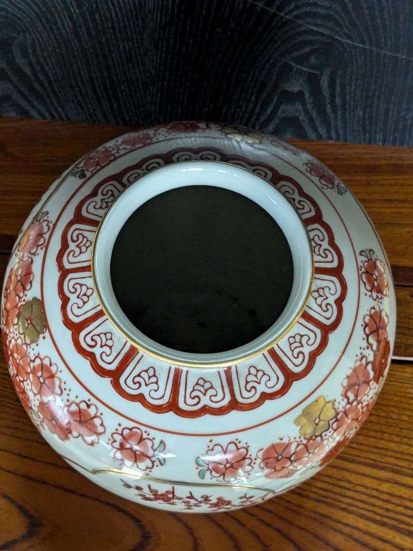 九谷焼 飾り壷 花瓶 栄峰 古物 骨董品