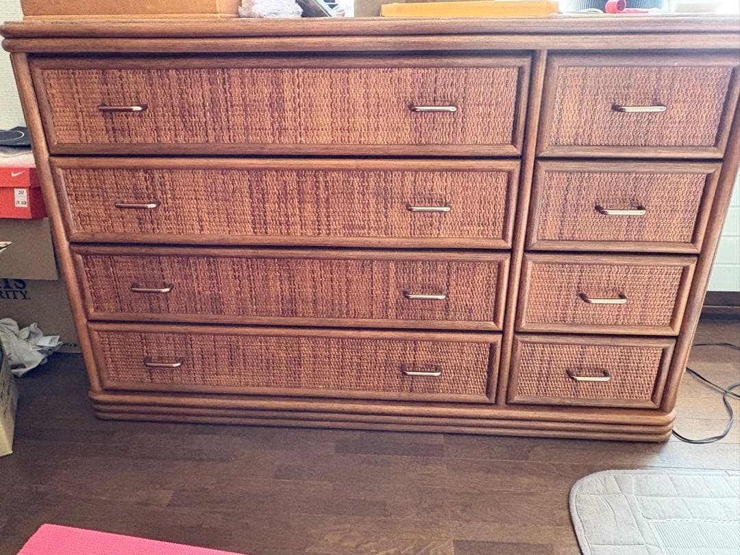 北海道千歳市引き取り限定！マダムロタン籐家具 チェスト 収納棚 衣類収納