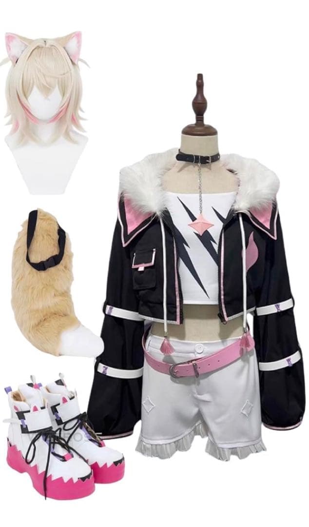 モココ フルセット ウィッグ 衣装 靴 耳 シッポ ホロライブ