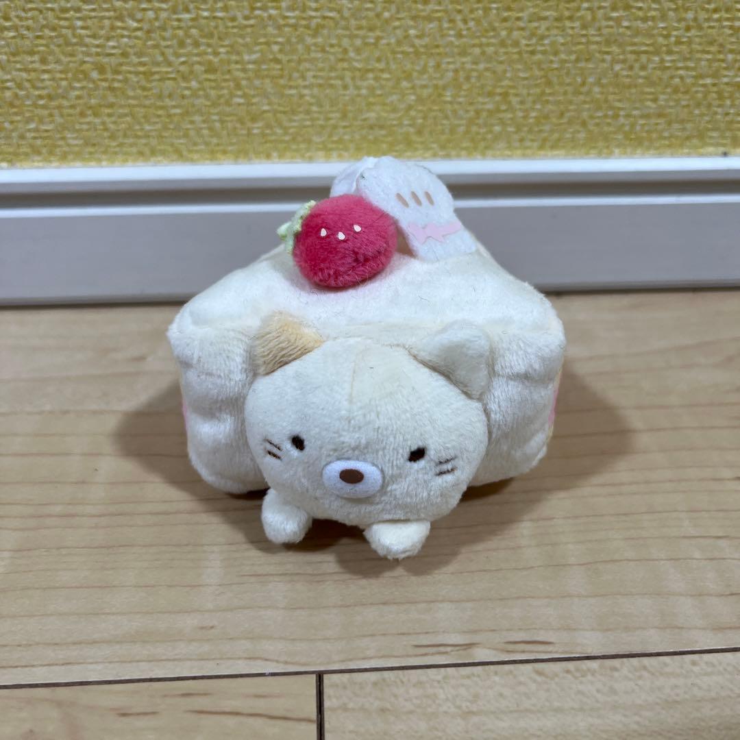 すみっコぐらし　ねこ　ショートケーキ　てのりぬいぐるみ