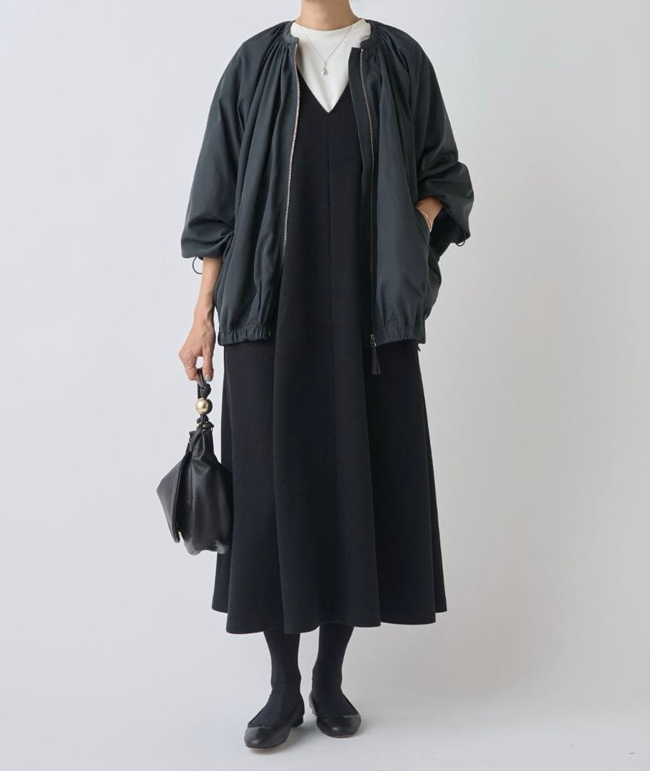 BEARDSLEY ビアズリー　ギャザーブルゾン グレー