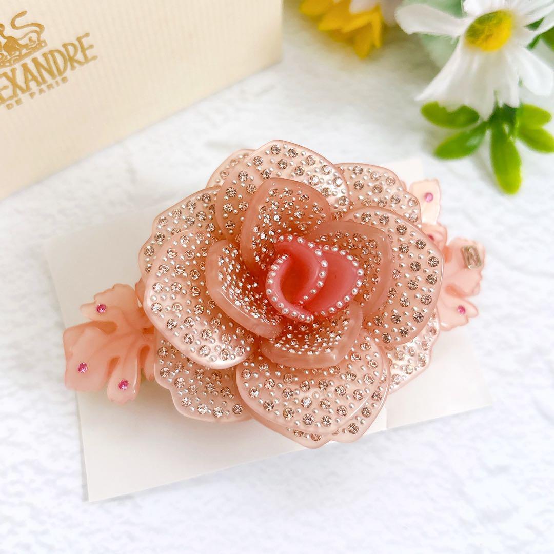 希少美品 Alexandre De Paris キラキラ ローズモチーフバレッタ