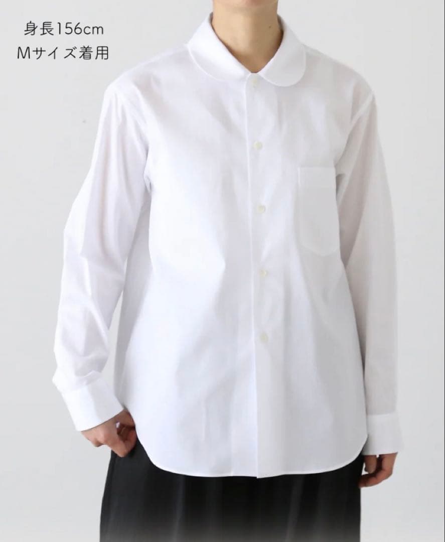 tao トリココムデギャルソン　定番　丸襟長袖シャツ　ホワイト　Mサイズ