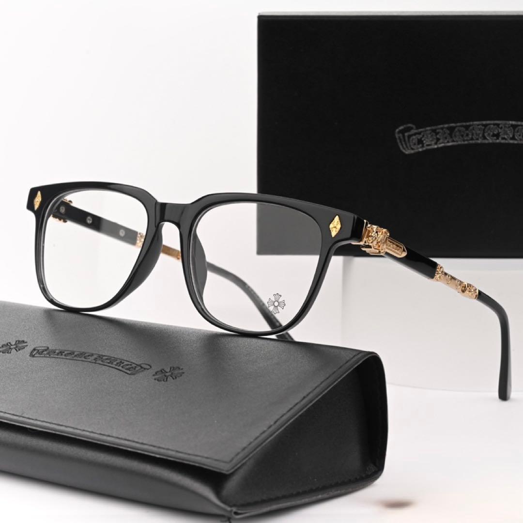 つうぃぺん 装飾ゴールド伊達メガネ