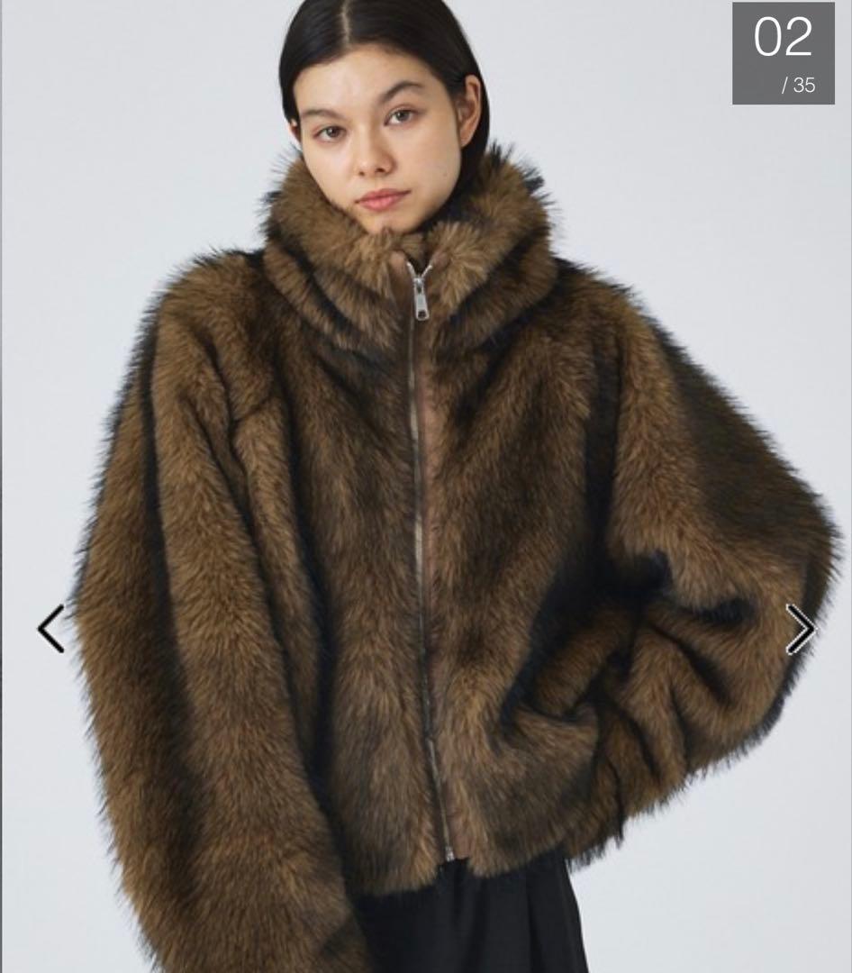 ⭐︎完売商品　NOMINE スタンドフェイクファーブルゾン