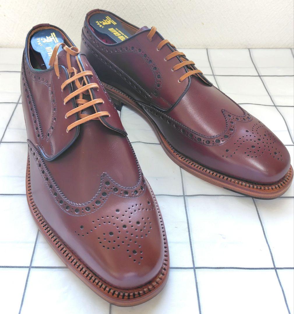 【未使用品】スコッチグレイン 革靴 ウイングチップ 25.5 ブラウン 茶