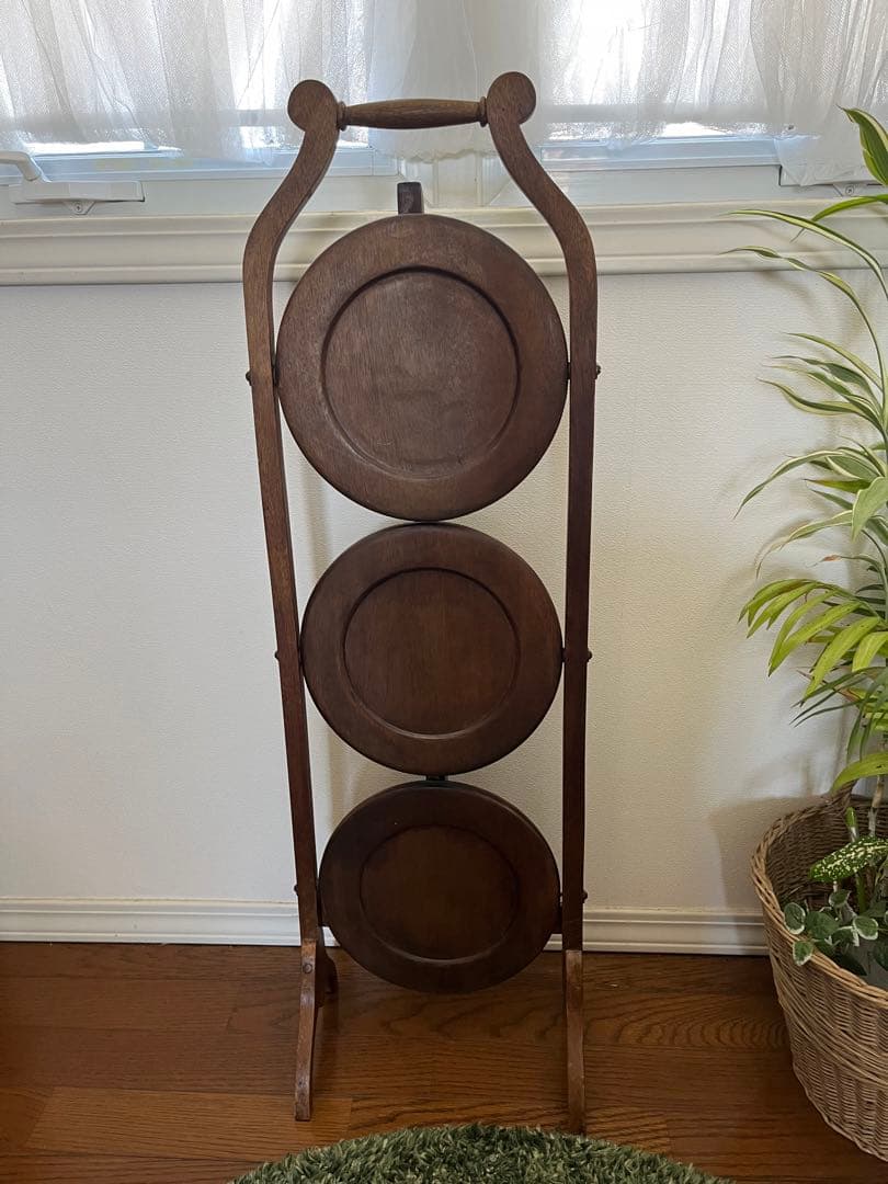 イギリス　アンティーク　ケーキスタンド　アフタヌーンティー　1920年代　美品