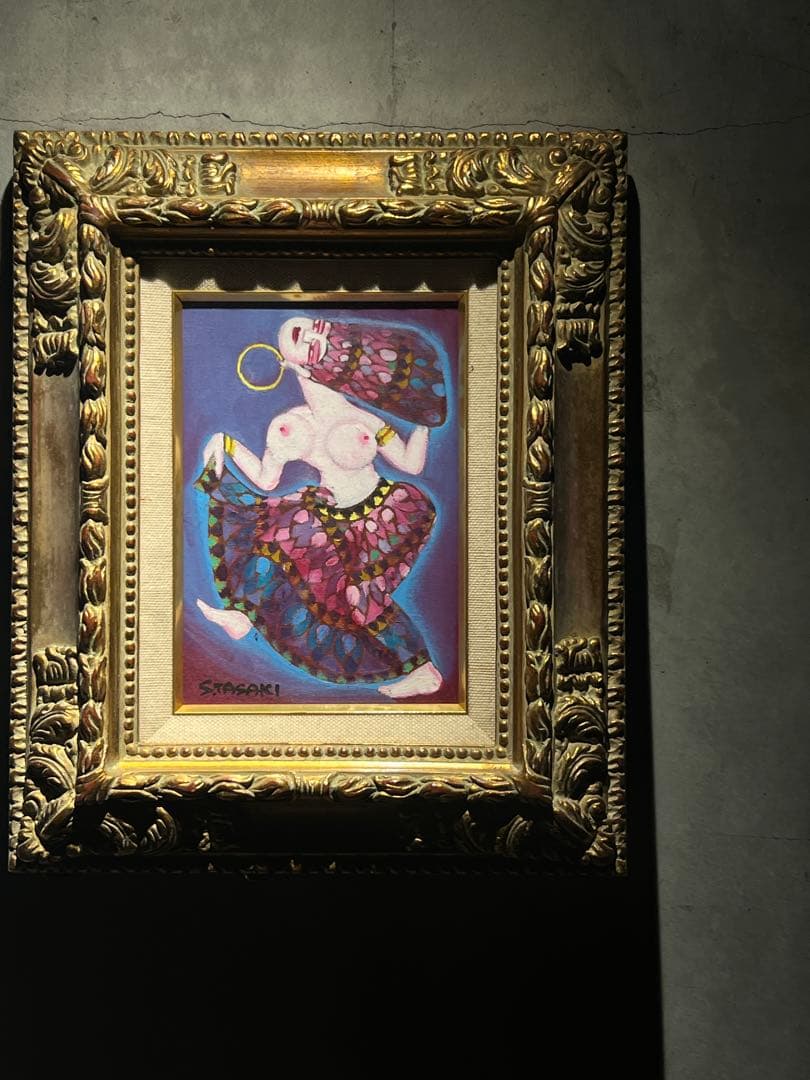 肉筆油彩画　作者不詳