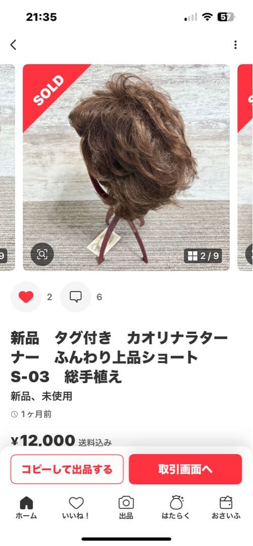 フルウィッグカオリナラターナー、ショート総手植え、びびちゃびんさま簡易包装