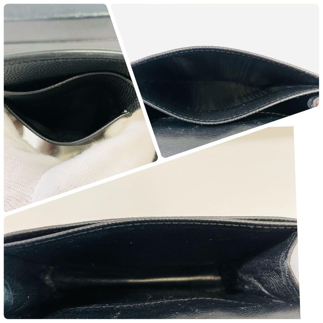 美品　サンローラン　名刺入れ　カードケース　ビジネス　カードホルダー　ロゴ　黒