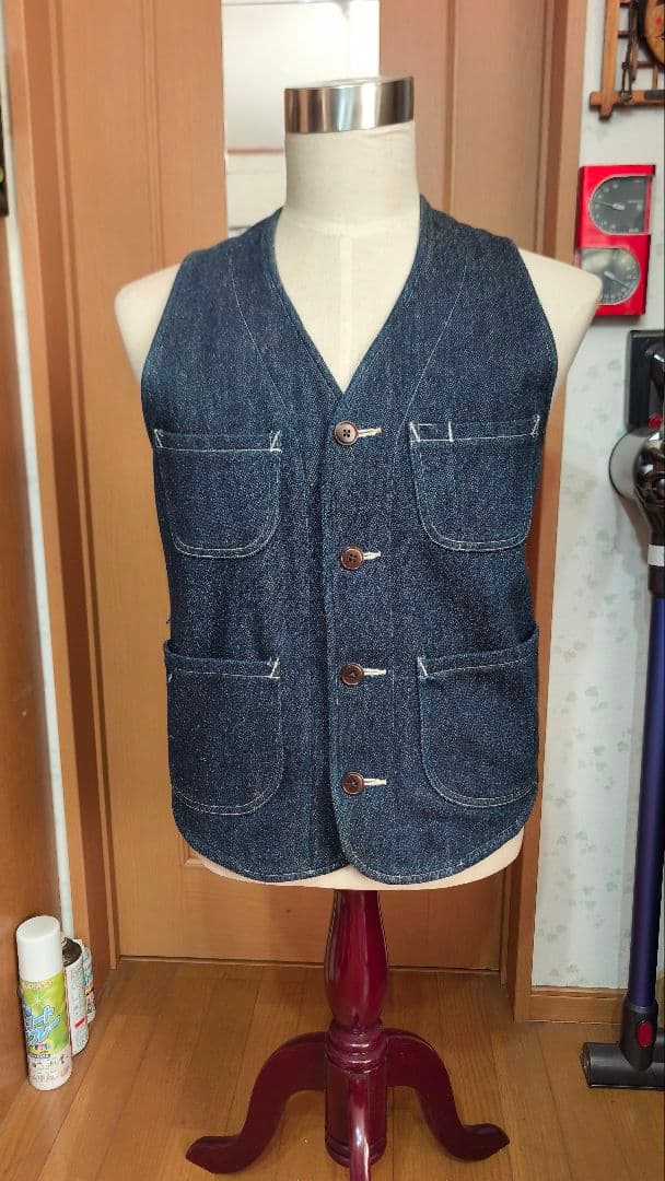 フェローズ デニムベスト　ネップデニム　40 Ｌ