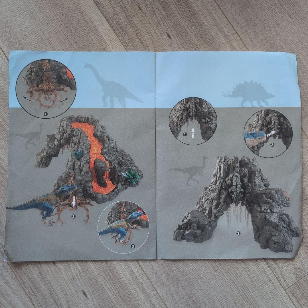 シュライヒ　ビッグ火山　恐竜セット　音の鳴るビッグ恐竜付き　説説明書付き