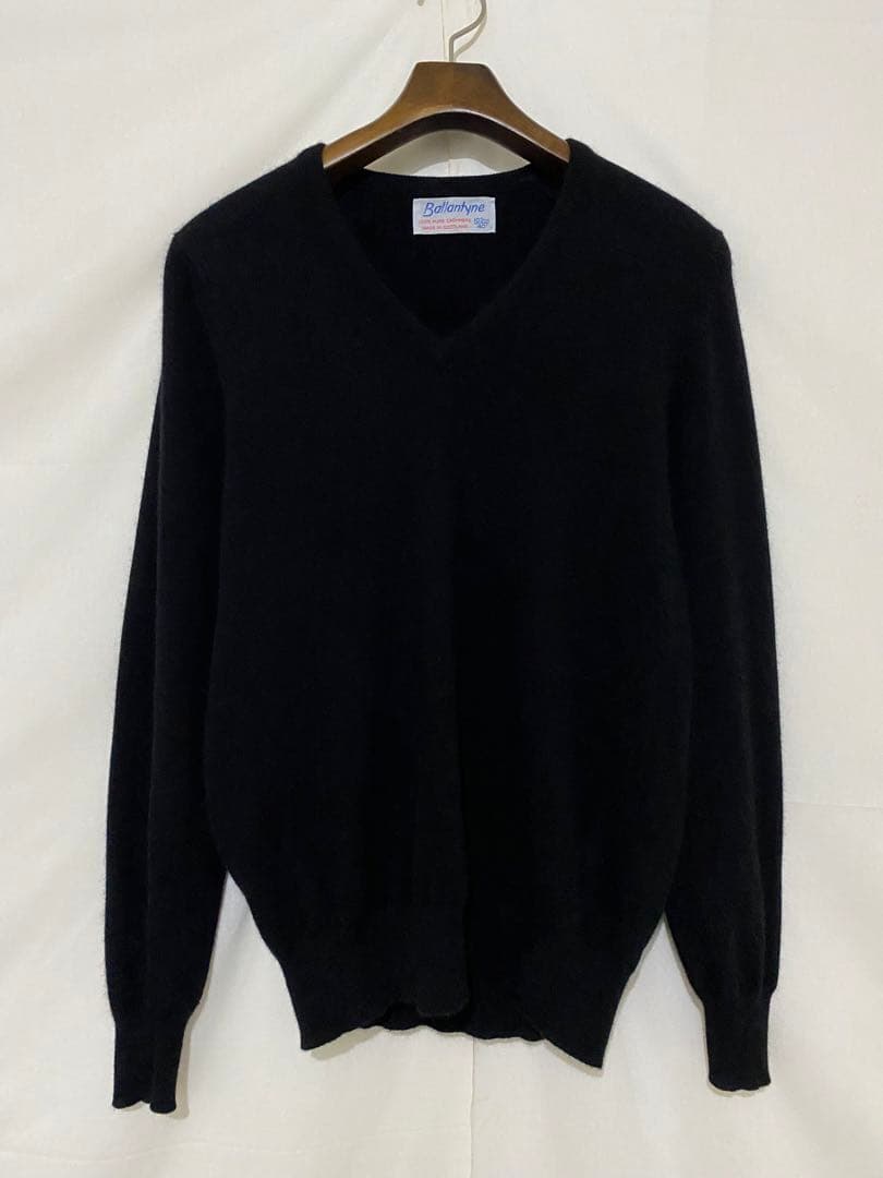 80s BALLANTYNE バランタイン カシミア ブラック 黒 40