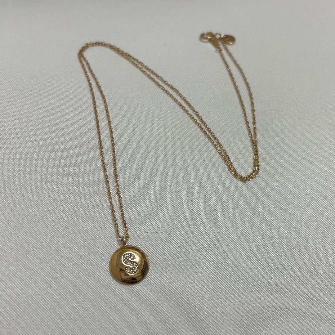 美品 ロンハーマン K10 ダイヤモンド イニシャル S ペンダント ネックレス