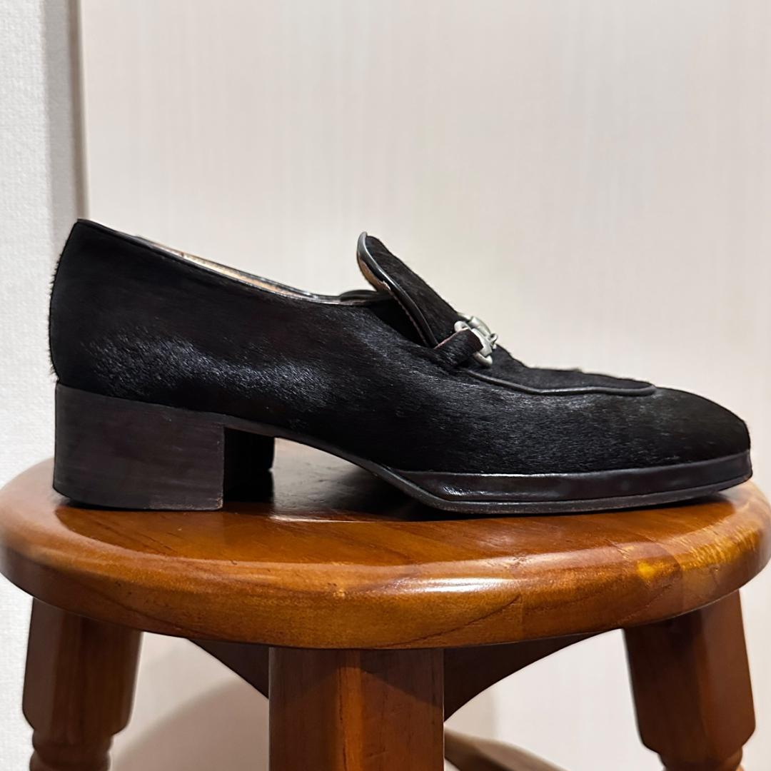 【GUCCI】ハラコ ローファー ブラウン サイズ6 / sh151