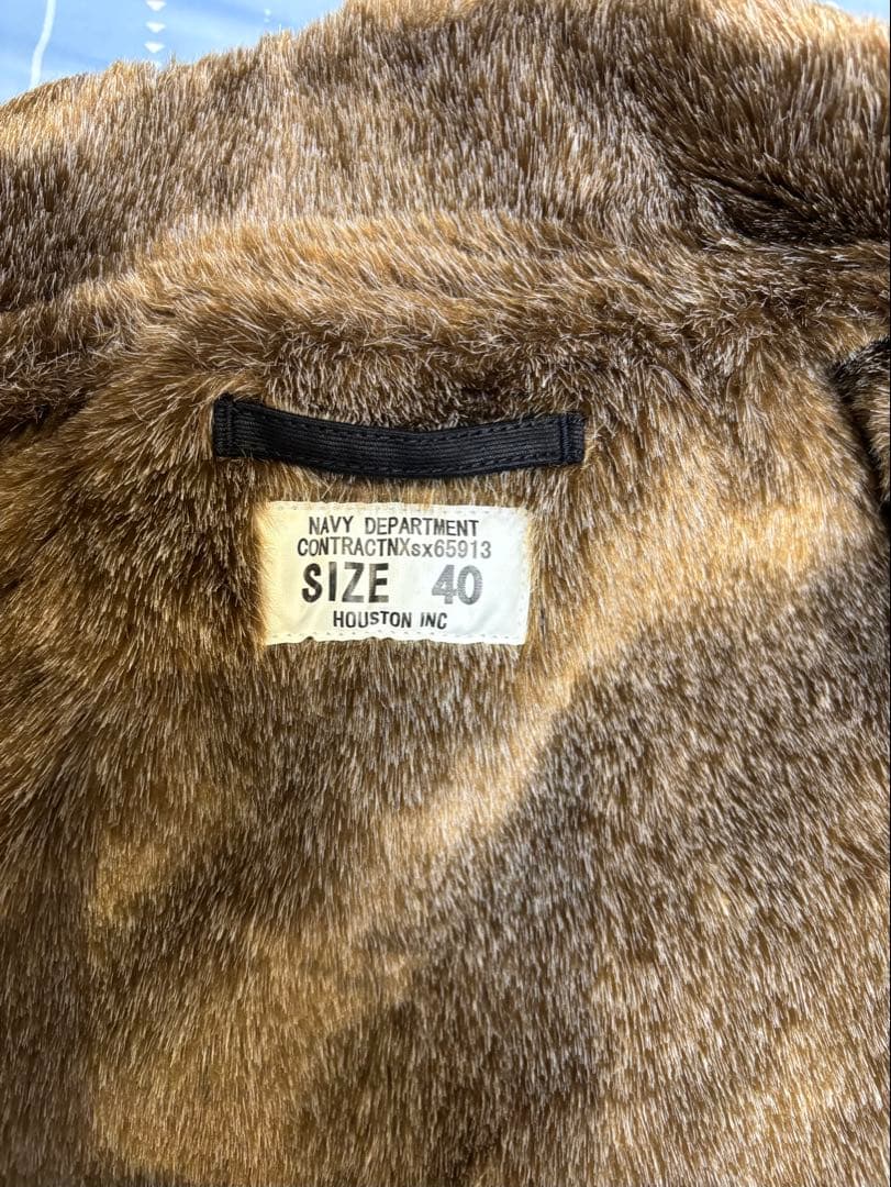 ヒューストンN-1 デッキジャケット 日本製 メンズ　ブラック　サイズ40(L)