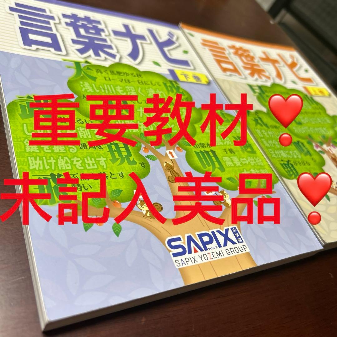22-21や　重要教材　サピックス　SAPIX 言葉ナビ 上巻・下巻セット