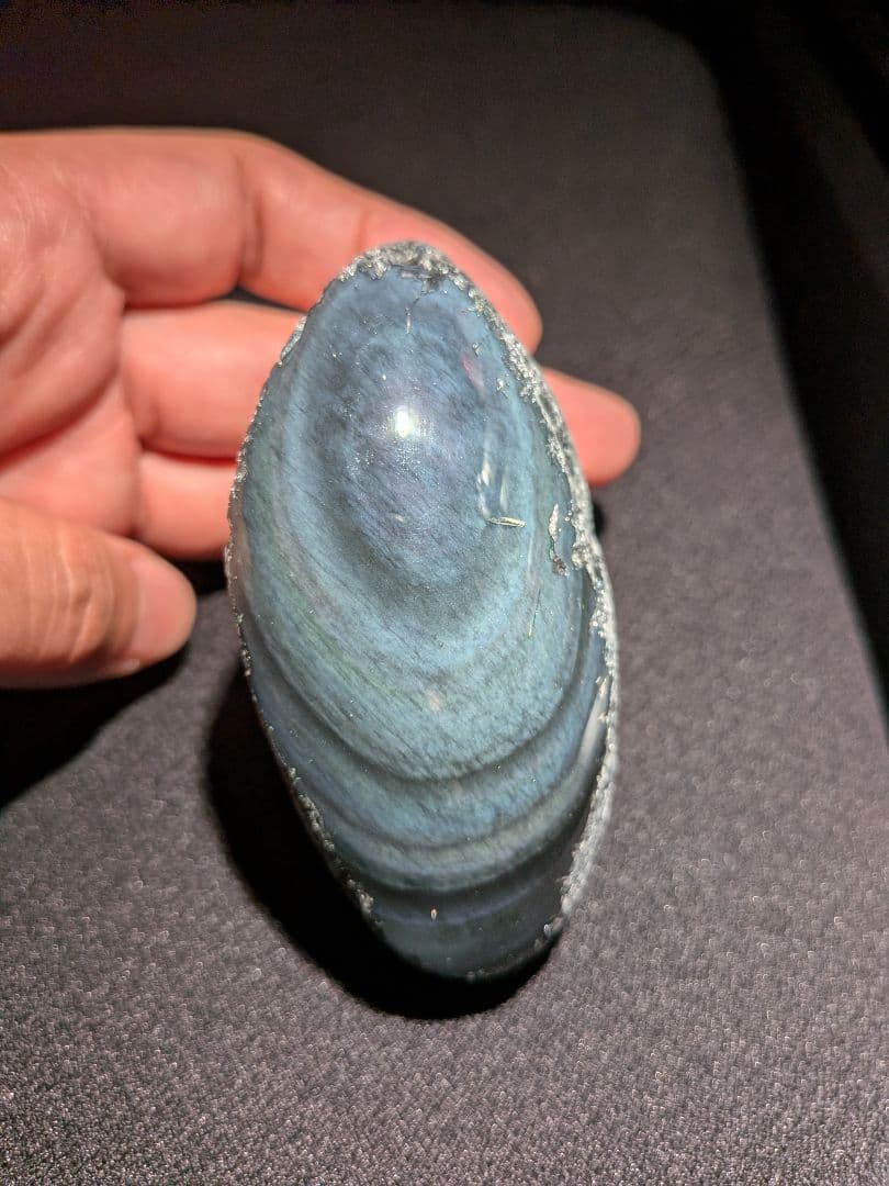 研磨品　十勝石玲瓏　複合色レインボーオブシディアン　特級品