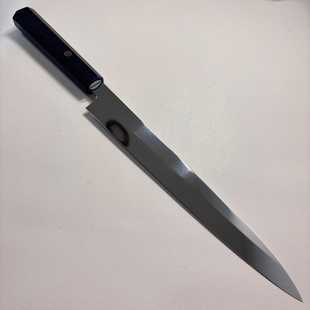 270mm 柳刃包丁 鏡面　黒檀八角柄 刺身包丁 「全鋼」【鞘付き】'