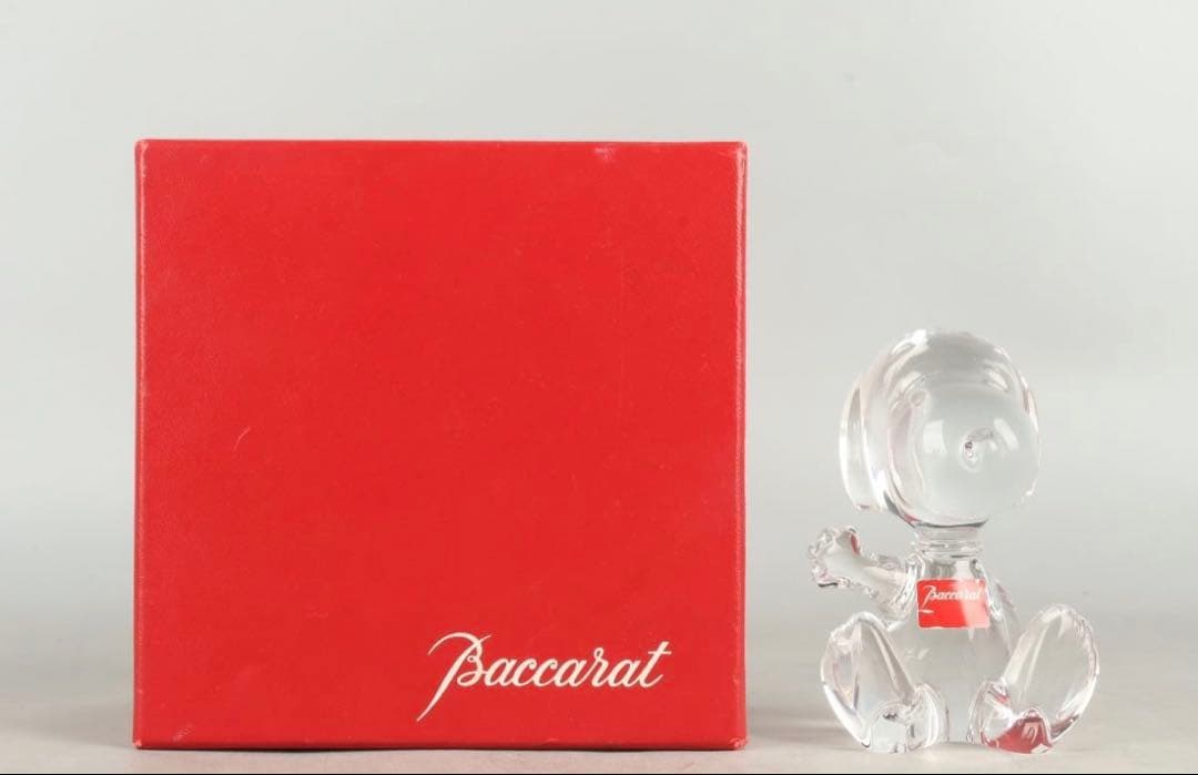 極美品 Baccarat バカラ スヌーピー クリスタル ガラス オブジェ 置物