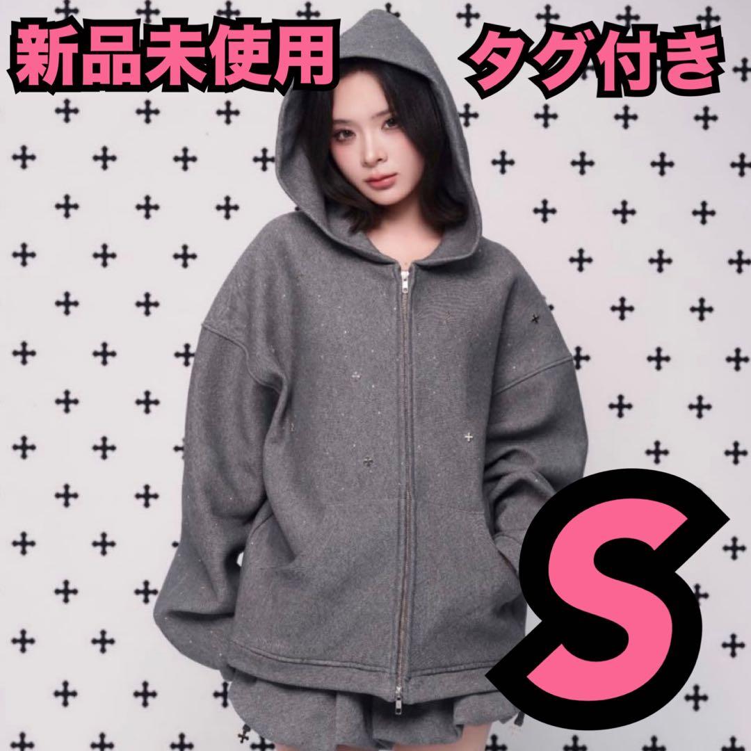 ANDWANG kirakira jewel zip up パーカー Sサイズ